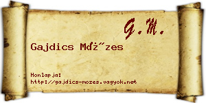 Gajdics Mózes névjegykártya